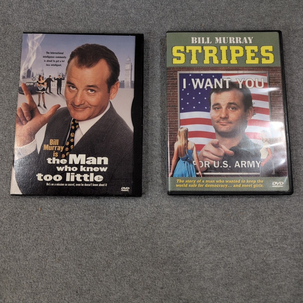 Bill Murray DVD Bundle Stripes and The Man Who Knew Too Little Comedy Movies - Picture 1 of 1